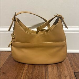 Giani Bernini Nappa Leather Hobo Bag, Yellow Color, Shoulder Purse